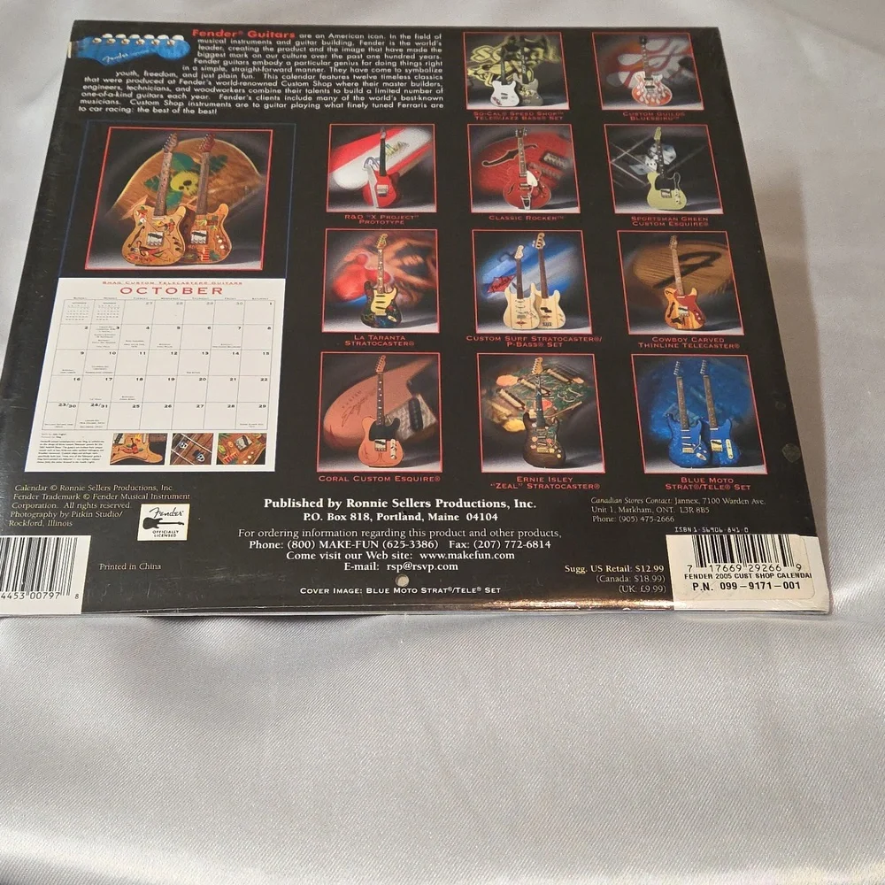 Fender Guitar Custom Shop Calendar 2005 Music Guitars Vintage